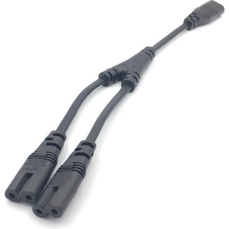 30 Cm Langes C7-auf-c8-verlängerungskabel Mit Iec-splitter – Buchse Auf 2 Stecker – Y-förmiges Stromkabel Für Achterkabel – Tv-stromkabeladapter