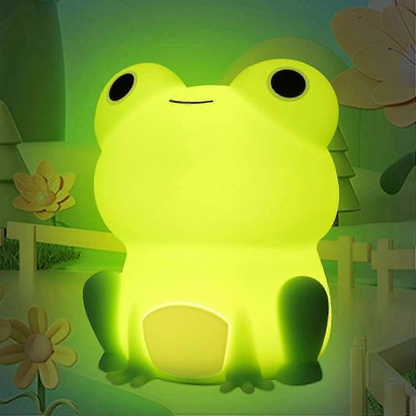 Niedliches Frosch-nachtlicht, Weiche Led-touch-lampe Aus Silikon Für Kinder, Tragbares Nachtlicht Fürs Kinderzimmer Mit Timer Und Dimmer, Kawaii-nachttischlampe