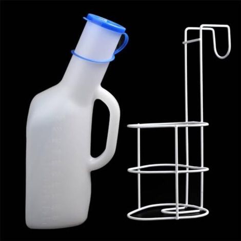 Tragbares 1000-ml-urinal Für Männer Mit Deckel Und Ständer Für Camping, Krankenhäuser Und Ältere Menschen