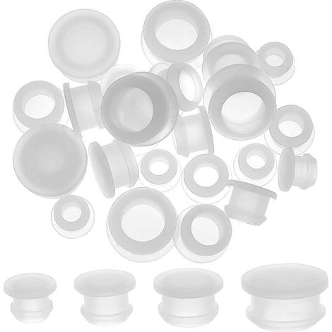 Packung Mit 24 Silikonstopfen Für Salz- Und Pfefferstreuer (1/2, 5/8, 3/8, 5/16 Zoll), Wiederverwendbare Runde Transparente Ersatzstopfen.