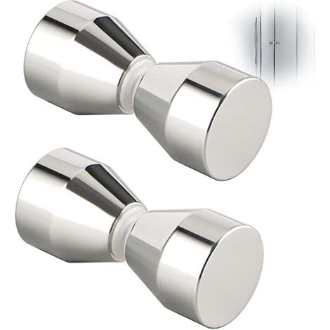 Set Mit 2 Duschtürgriffen – Silberne Aluminiumlegierung – Für Glasduschtüren