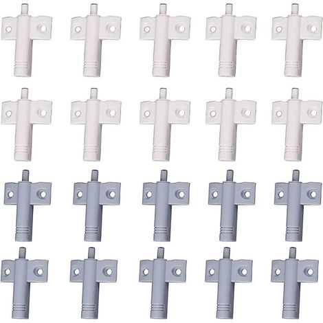 20 Küchentürdämpfer, Schrankdämpfer, Schubladendämpfer, Leise Und Sanfte Dämpfer, Für Schränke, Türen (weiß + Grau)