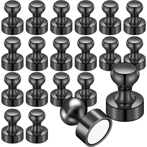 Packung Mit 20 Schwarzen Kühlschrankmagneten, Starke Magnete, Whiteboard-magnete, Magnete Für Erwachsene, Kleine Größe