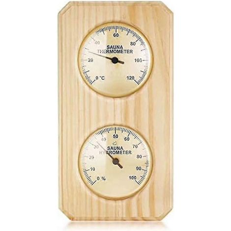 2-in-1 Saunathermometer Und Hygrometer Aus Holz, Misst Luftfeuchtigkeit Und Temperatur, Für Heim- Und Hotelsaunen
