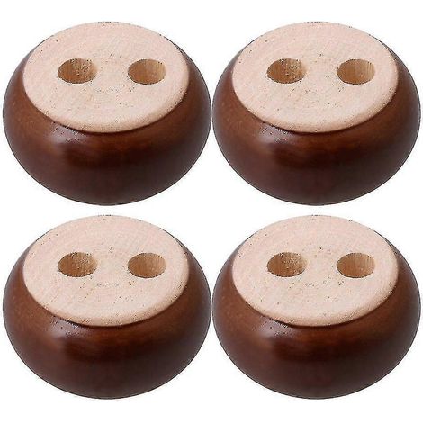 Set Mit 4 Runden, Flachen Möbelbeinen Aus Holz, 3 X 7 Cm, Walnussfarbe Ws6069