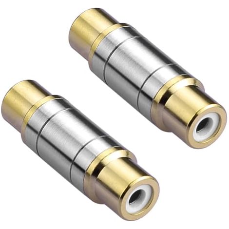 Set Aus 2 Vergoldeten Rca-buchsen Für Video Und Audio, Schlanke Rca-buchsenadapter, Verlängerung Für Rca-kabel.