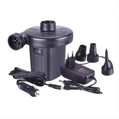 Elektrischer Aufblaser, Tragbare Elektrische Luftpumpe 12v Dc/230v Ac Mit 3 Düsen (batterie Nicht Im Lieferumfang Enthalten)