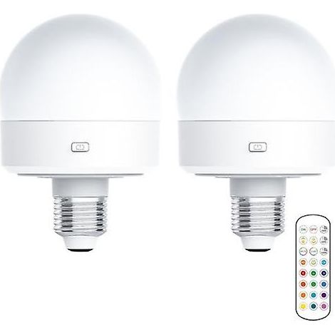 Wiederaufladbare Usb-glühbirne Mit Fernbedienung, Timer, Einstellbarer Helligkeit, Einfacher Installation, Batteriebetrieben, E27-sockel, Rgb-lampe
