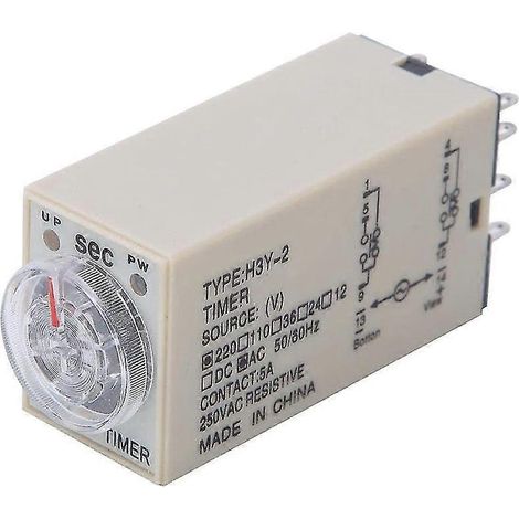 10s Zeitverzögerungsrelais H3y-2 Ac 220v, 8 Pins, Mit Einstellknopf, Für Haushaltsanwendungen.