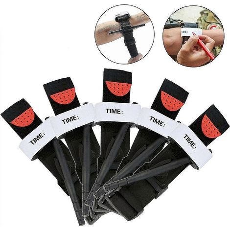 Notfall-erste-hilfe-set Für Outdoor-aktivitäten, Inklusive 5 Schnell Anzulegenden, Einhändig Zu Bedienenden Tourniquets