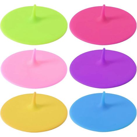 Set Mit 6 Silikondeckeln Für Tassen Und Gläser, Staubdicht, Wiederverwendbar.