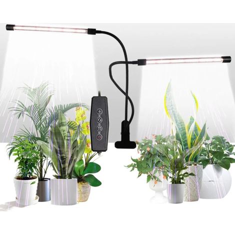 40-w-led-pflanzenlampe Mit 2 Köpfen Und Zeitschaltuhr Für Zimmerpflanzen