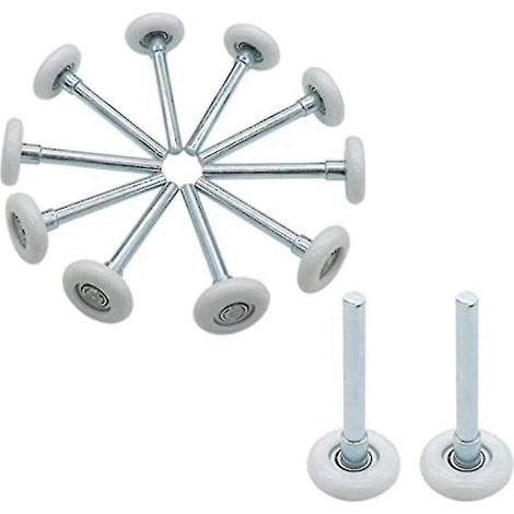 Set Mit 12 Garagentorrollen Aus Nylon (4,6 Cm Durchmesser) Mit 10,2 Cm Langem Schaft, Leise Und Kompatibel Mit Garagentorschienen - Jnnjv