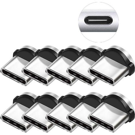 Packung Mit 10 Runden Magnetischen Typ-c-anschlüssen Für Schnelles Laden Von Mobiltelefonen