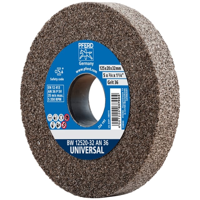 Pferd - Schleifbockscheibe ø 125x20mm Bohrung-Ø 32 mm A36 für universelle Schleifaufgaben