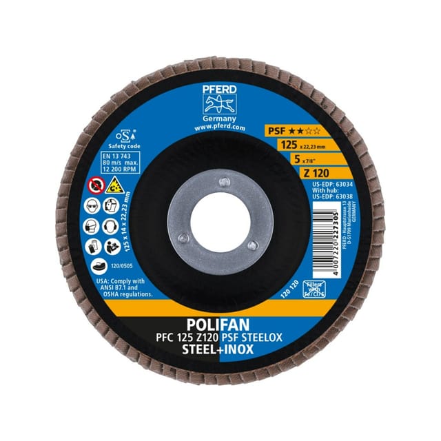 Pferd - 67769125 pfc 125 z 120 psf steelox Fächerschleifscheibe Durchmesser 125 mm 10 St.