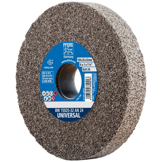 Pferd - Schleifbockscheibe ø 150x25 mm Bohrung-Ø 32 mm A24 für universelle Schleifaufgaben