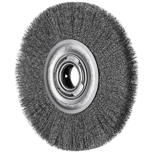 Rundbürste breit ungezopft rbu Ø200x25xvariable Bohrung Stahl-Draht-Ø0,20 Schleifbock - Pferd