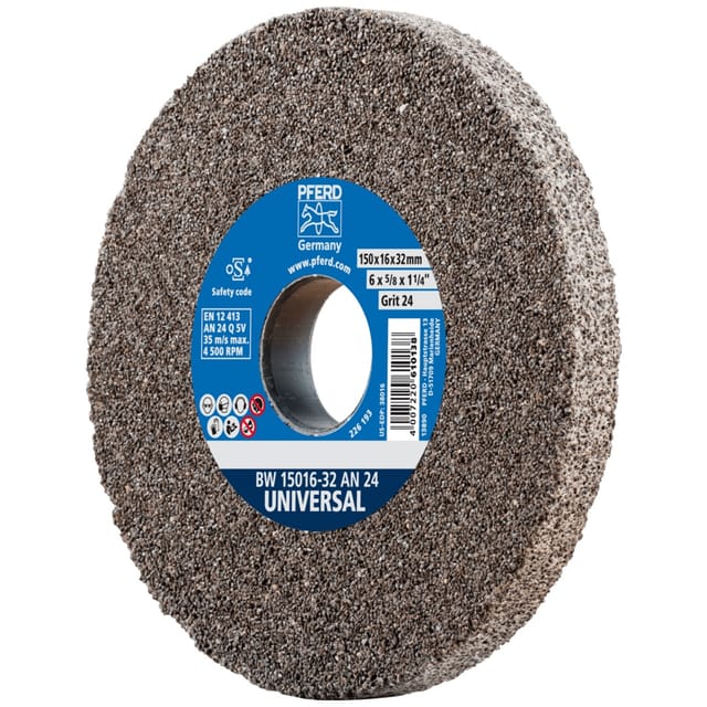 Schleifbockscheibe ø 150x16 mm Bohrung-Ø 32 mm A24 für universelle Schleifaufgaben - Pferd