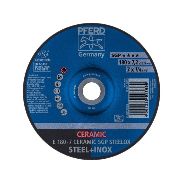Schruppscheibe gekröpft CO24QSG 180x7,2mm pferd