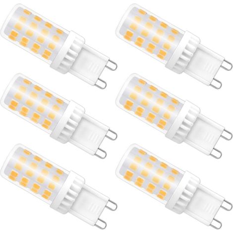Dimmbare G9-led-lampe, 4 W (entspricht 40 W Halogen), 480 Lm, Warmweiß (3000 K), Standard-g9-sockel, 360° Drehbar, 6er-pack