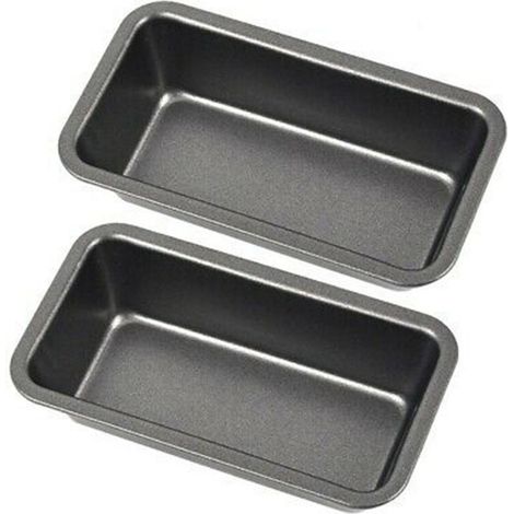 Set Aus 2 Antihaftbeschichteten Brotbackformen Aus Kohlenstoffstahl Zum Backen Von Kuchen, Brot Und Gebäck.