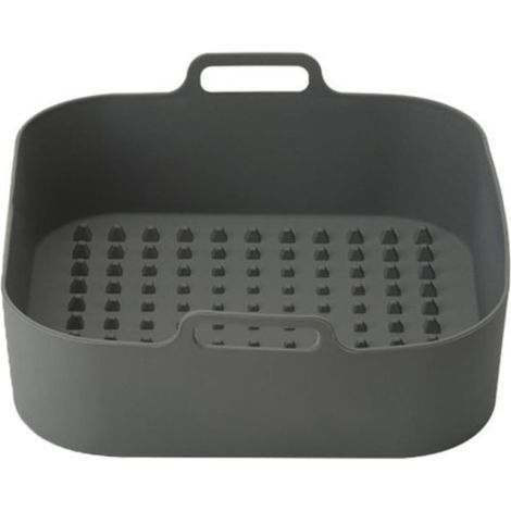 20 Cm Quadratische, Wiederverwendbare Silikon-aufsätze Für Heißluftfritteusen, Grau