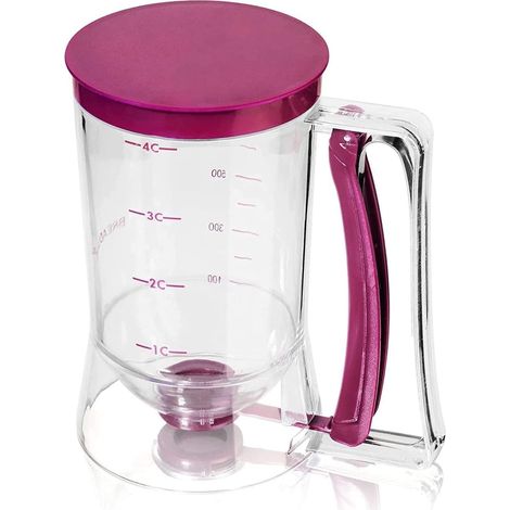 Manueller 900-ml-pfannkuchenteigspender, Ideal Für Cupcakes Und Pfannkuchen, Ein Unverzichtbares Küchenutensil [lila]