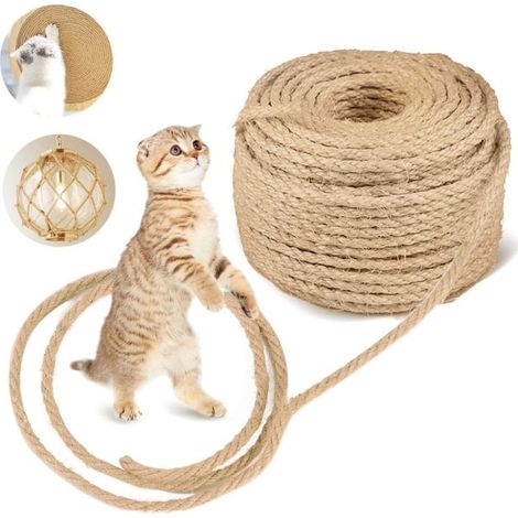 Natürliches Sisalseil Zum Reparieren Und Ersetzen Von Kratzbäumen, Katzenkratzbäumen, Kratzmöbeln Und Kratzbrettern, 6 Mm X 15 M, Für Heimwerkerarbeiten, Garten Und Haushalt