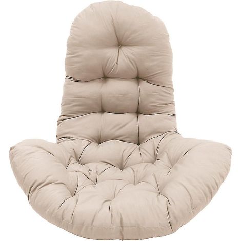 Dickes, Eiförmiges Hängesesselkissen, Beige, Lang