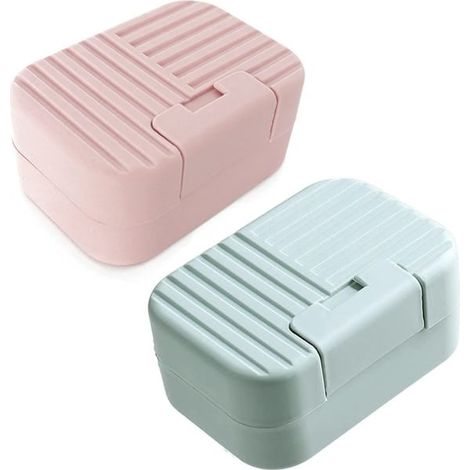 Seifenschale Mit Deckel, 2er-set, Reiseseifenbox, Tragbare Duschseifenbox. Ideal Für Badezimmer, Reisen Und Camping (rosa, Blau).