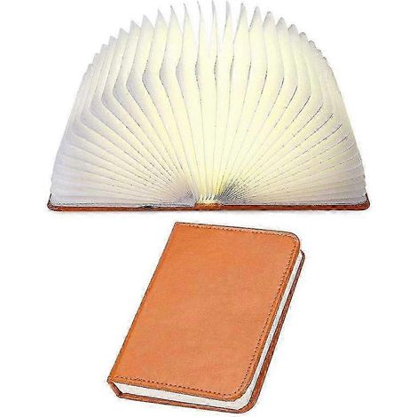 Leselampe, Nachtlicht, Braune Led-nachttischlampe Aus Leder, Designer-wandleuchte In Buchform, Stehlampe Mit Usb-kabel, Dekorative Ambientelampe