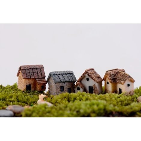 Miniaturgarten, Landschaft, Miniaturhaus Mit Strohdach, Diy-bonsai, Terrarium, Bastelarbeiten, Bürodekoration, Accessoires, 2 X 1,5 X 2 Cm