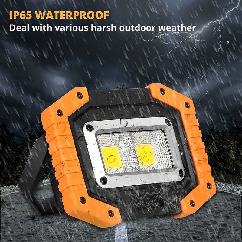 Led-arbeitsleuchten, Usb-wiederaufladbar, 30 W, 2000 Lm – Außenbeleuchtung Mit 4 X 18650-akkus, Ip65 Wasserdicht, Ideal Zum Wandern Und Campen