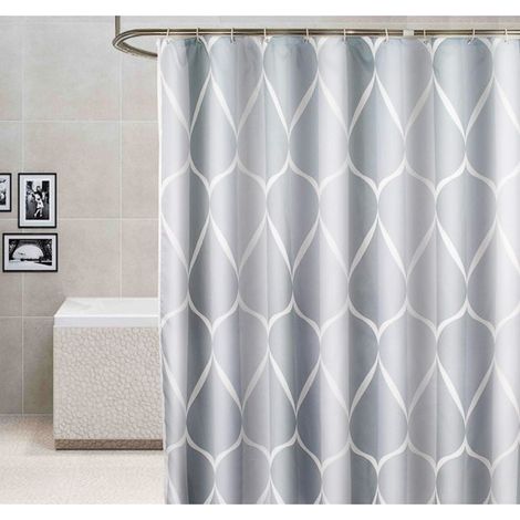 Duschvorhang 120 X 180 Cm, Wasserdicht, Waschbar, Schimmelresistent, Aus Grauem Polyester
