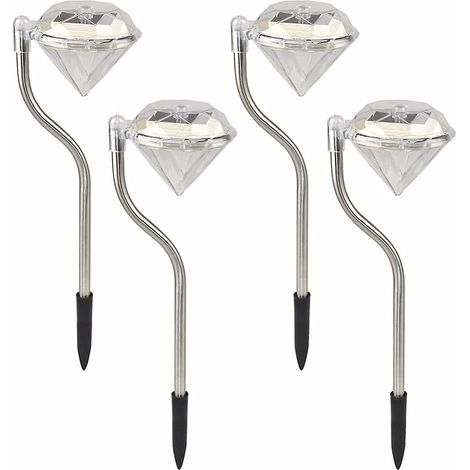 Solar-gartenleuchten, 4er-set Wasserdichte Diamant-solarleuchten Für Balkone, Pflanzkästen, Blumenkästen Und Terrassendekoration