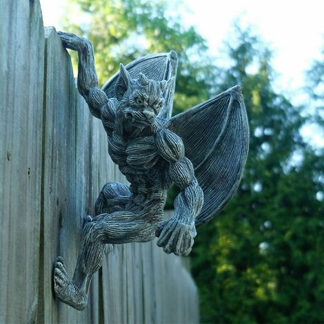 Dekorativer Wandgargoyle Aus Kunstharz Für Haus Oder Garten.