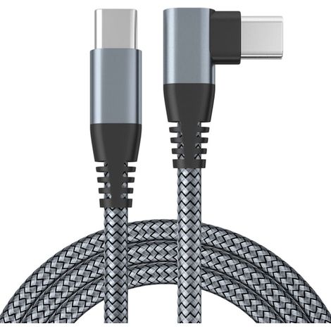 Usb-c-ladegerät Mit Abgewinkeltem Stecker, 60-w-schnellladefunktion, Grau, 3 M
