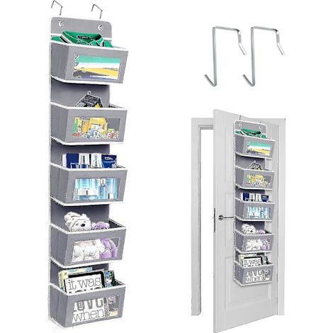 Hängender Kleiderschrank-organizer Mit 5 Fächern, Türhänger, Wandregal Für Bad, Ankleidezimmer, Kinderzimmer, Grau