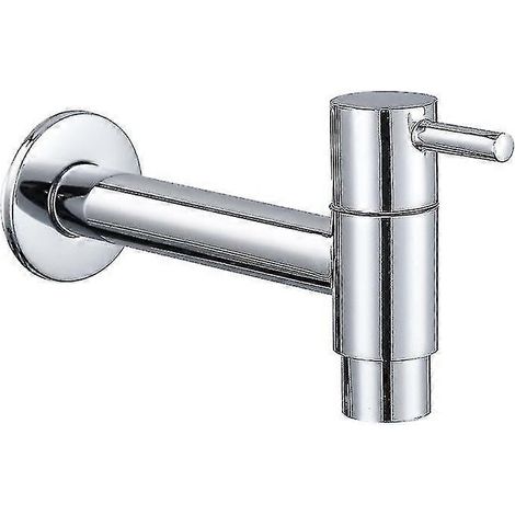 Poolarmatur Mit Wischmopp-aufsatz, Schwarze Wandarmatur, Wandarmatur, Kaltwasserarmatur, Badezimmer, Waschbecken, Balkon, Küche, Wassersparende Edelstahlarmatur (silber)