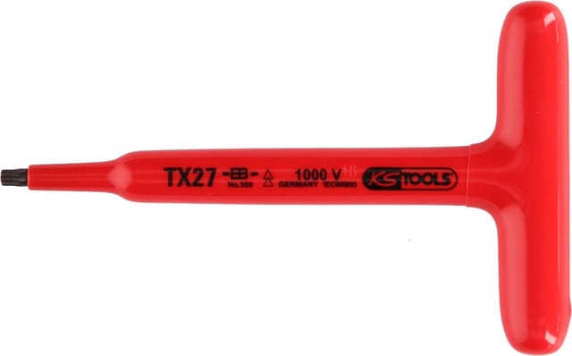 Ks Tools T-Griff-Torx-Stiftschlüssel mit Schutzisolierung, T10, 120 mm