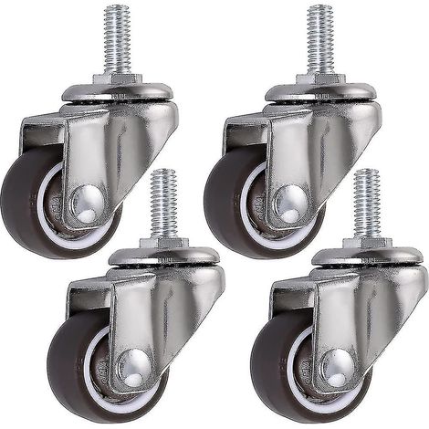 Satz Mit 4 M615 Gummilenkrollen, 25 Mm Schaft, Für Transportwagen, Sackkarren, Gästebetten, Schränke, Tische Und Andere Lastenmöbel.