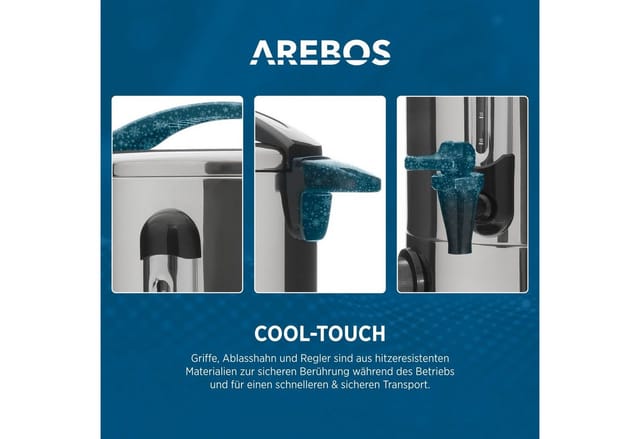 Arebos - Glühweinkocher 8,8 l Edelstahl Glühweinautomat Glühweinkessel Thermostat