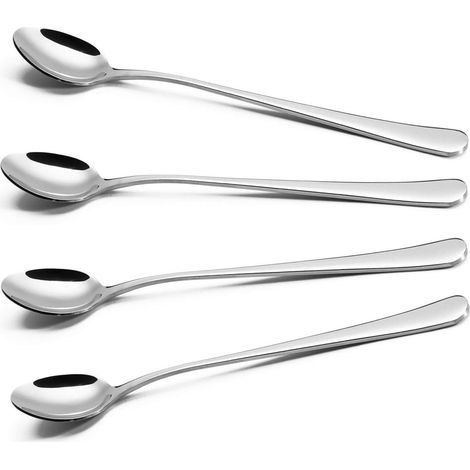 Latte-löffel, 4er-set Langstielige Löffel, Kaffeelöffel Aus Edelstahl, Ideal Für Latte Und Espresso.