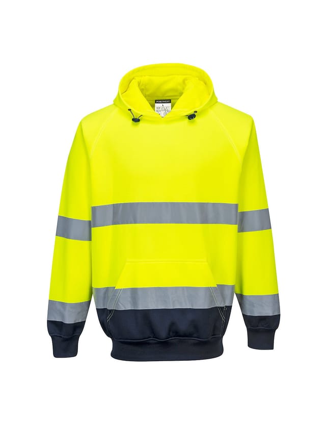 Kapuzensweatshirt zweifarbig Farbe: Gelb/marine Größe XL - Portwest