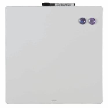 Nobo Kleine farbige Magnettafel, rahmenlos, trocken abwischbar, leicht zu reinigen, geeignet für Wand, Haus und Büro, 360 x 360 mm, weiß, 1903802