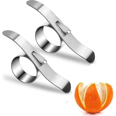 Orangenschäler, 4er-set (2 Stück), Tragbares Küchengerät Aus Edelstahl Zum Schälen Von Zitronen Und Muscheln.