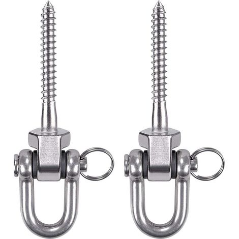 Set Aus 2 Deckenbefestigungen, Haken Und Aufhängebolzen Aus Edelstahl 304, Extrem Robust (tragfähigkeit 800 Kg), Für Yoga-hängematten, Boxsäcke Und Schaukelgestelle