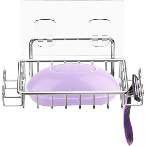 Wandmontierte Duschseifenschale, 1-teilig, Mit 4 Haken, Aus Edelstahl Sti