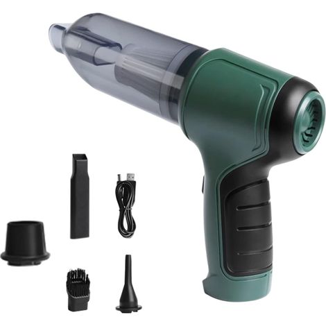 Kabelloser Handstaubsauger, Mini-handstaubsauger, Autostaubsauger Mit Starker Saugkraft, Wiederaufladbar, 3-in-1 (saugen Und Blasen), Leicht (olivgrün)